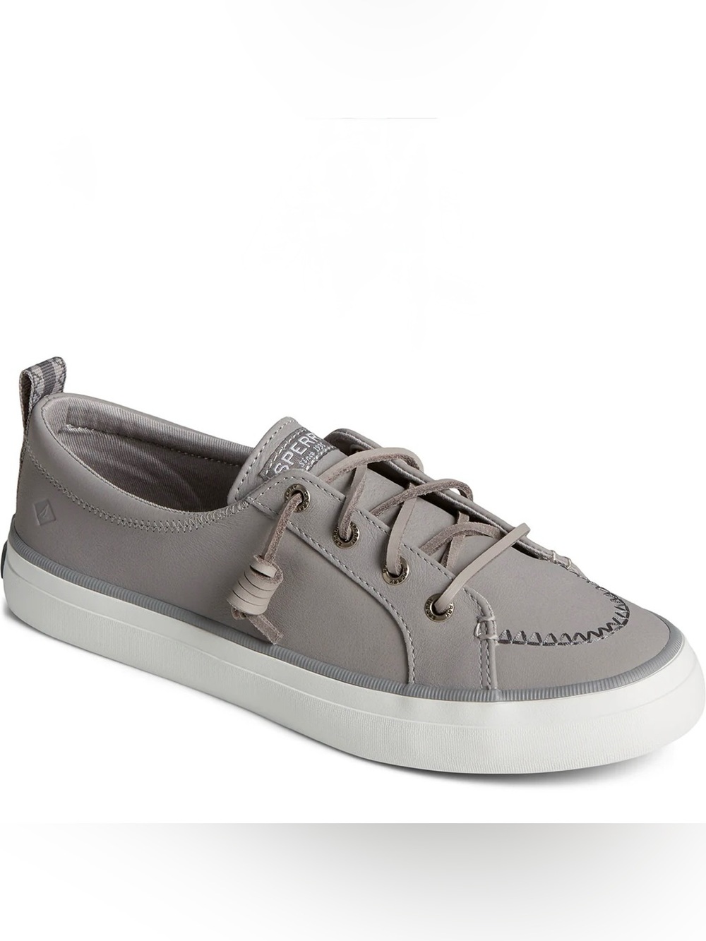 Sperry Crest Vibe Washable Leather Sneakers Gray STS88487 Women’s 8.5 NWOB